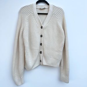 Everlane The Texture Cotton Cardigan Canvas